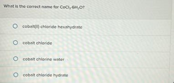 What is the correct name for cocl2 6h2o